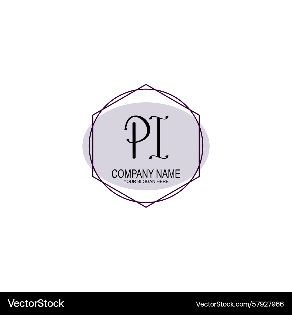 Handwriting logo concepts with initial pi Vector Image