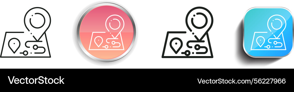Maps icon thin linear regular and button style Maps icon thin linear regular and button style vector image