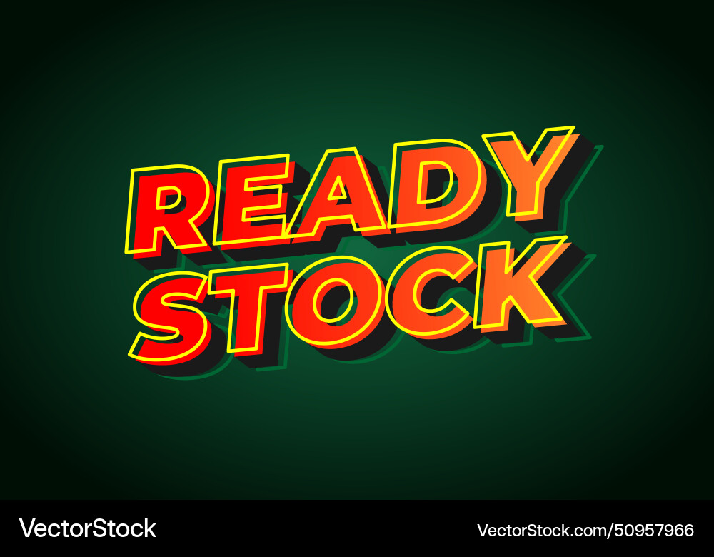Ready stock text effect in 3d look with eye Vector Image