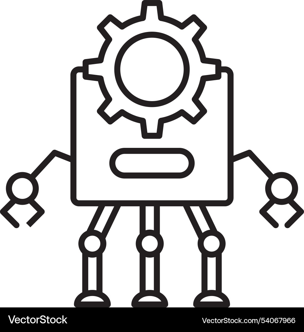 Robot line icon design Vector Image