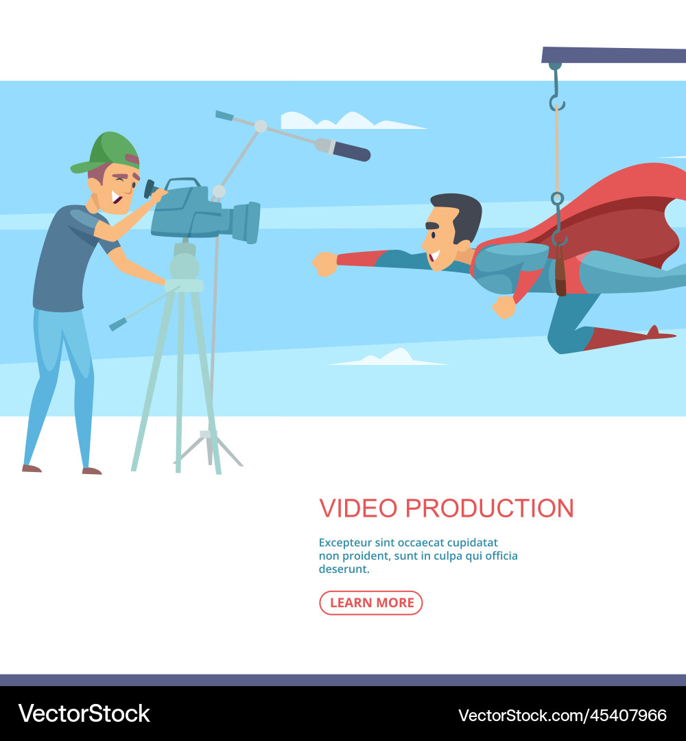 Videoproduktion Kamera Bediener filmen fliegen Videoproduktion Kamera Bediener filmen fliegen vektorbild