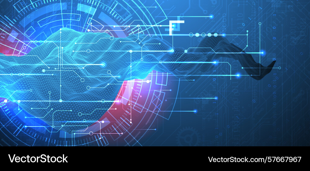 Abstract data background with wireframe wave Abstract data background with wireframe wave vector image