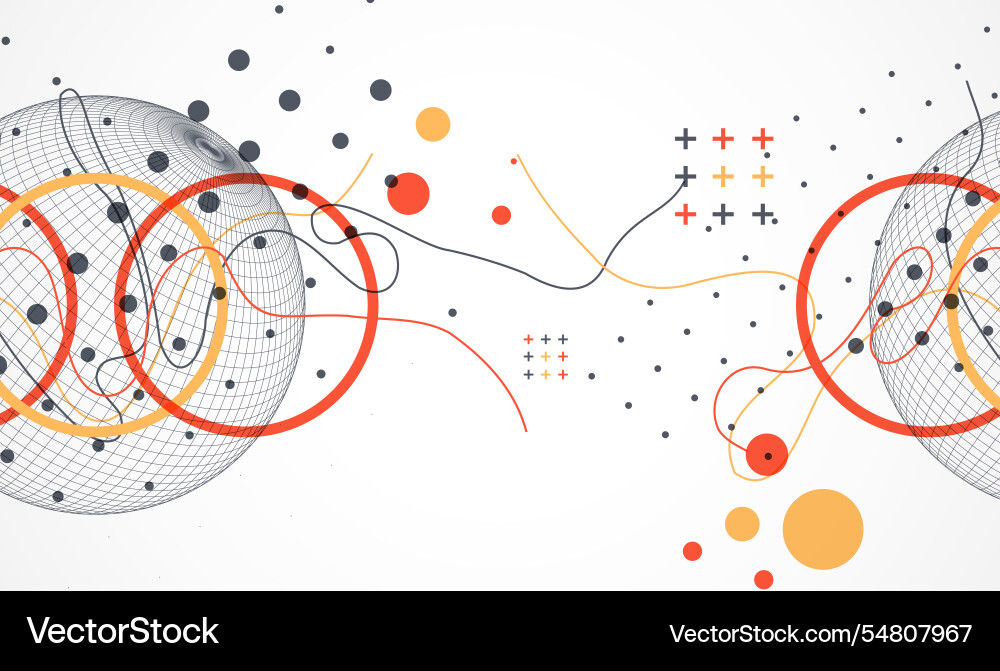Abstract sphere background with plexus effect 3d Abstract sphere background with plexus effect 3d Vector Image