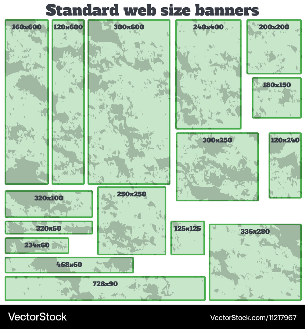 Empty box standard size web banners blank set Vector Image