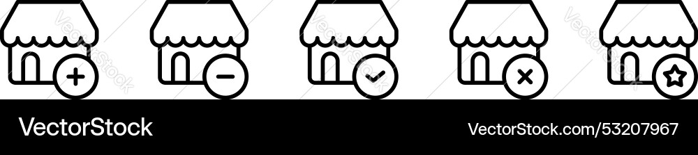 Icon store with buttons plus minus check Icon store with buttons plus minus check vector image