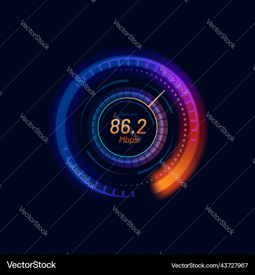 Internet speed meter dial with gauge and arrow Internet speed meter dial with gauge and arrow vector image