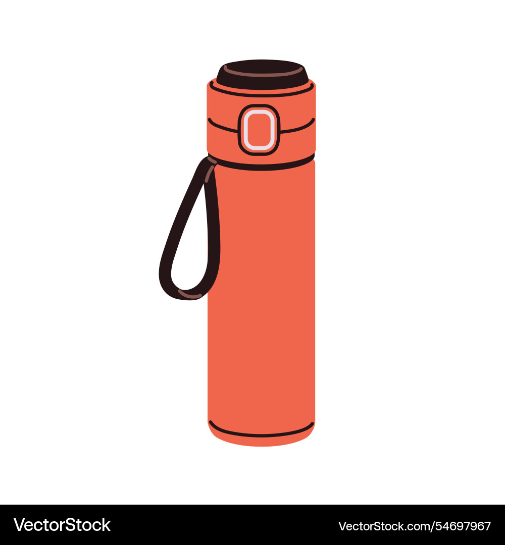 Isolierte Thermoflasche mit Deckel tragbares Wandern Isolierte Thermoflasche mit Deckel tragbares Wandern vektorbild