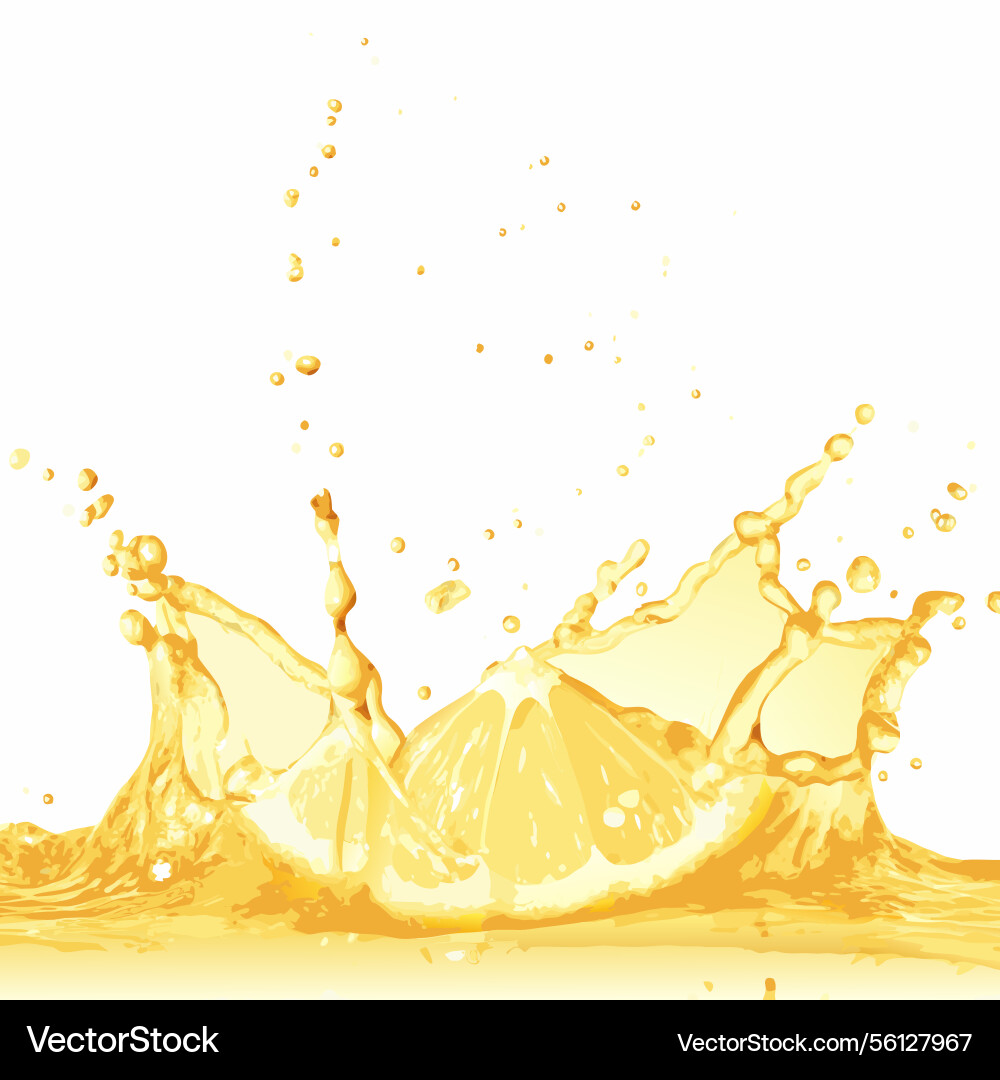 Refreshing lemon juice splashing with zesty Vector Image