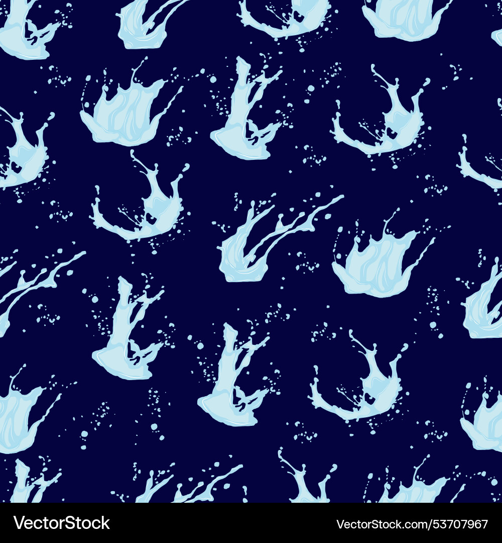 Seamless pattern of various splashes water Seamless pattern of various splashes water vector image
