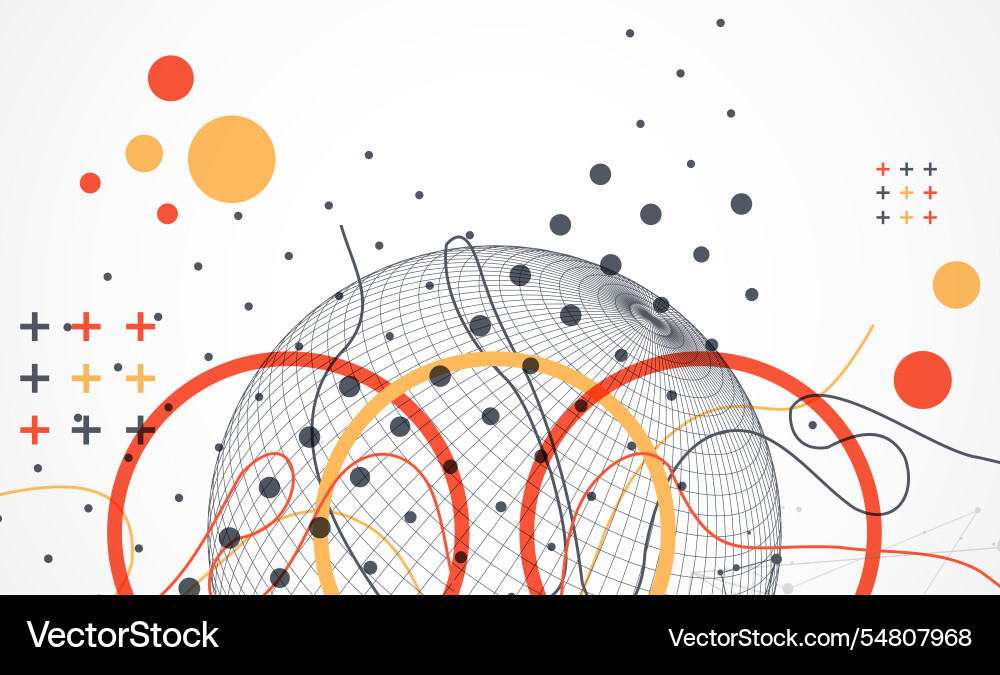 Abstract sphere background with plexus effect 3d Abstract sphere background with plexus effect 3d vector image