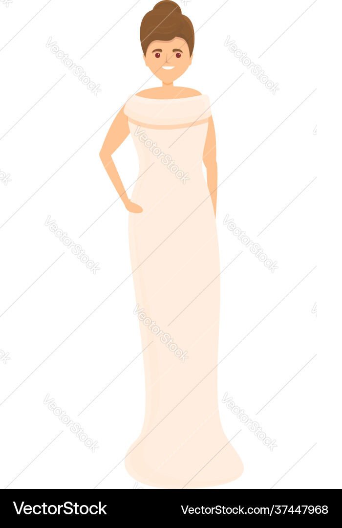 Beauty wedding dress icon cartoon style Beauty wedding dress icon cartoon style vector image