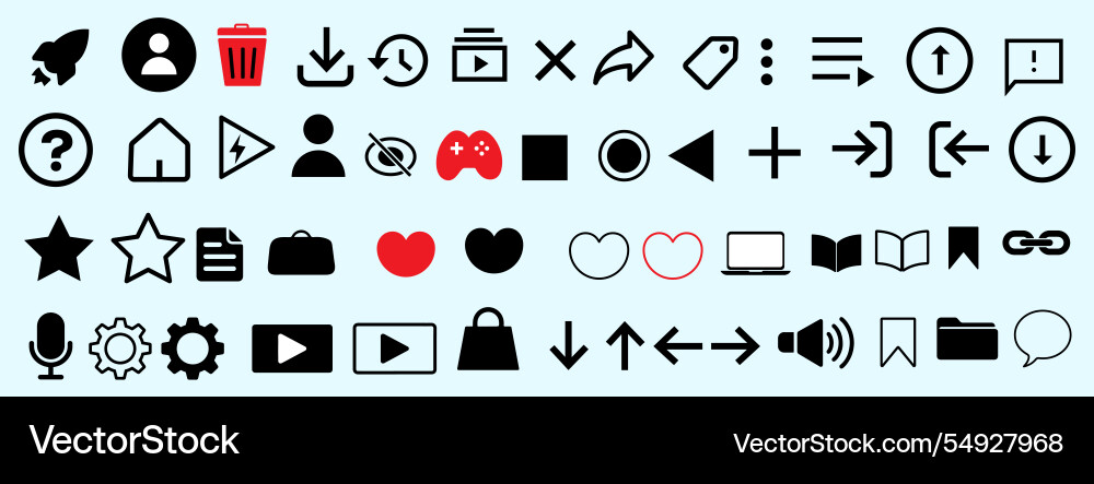 Collection of flat design icons for web and app vector image