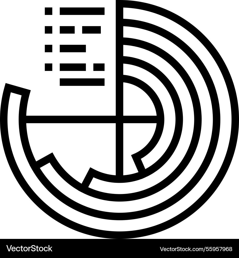 Data visualization chart deep learning line icon Data visualization chart deep learning line icon vector image