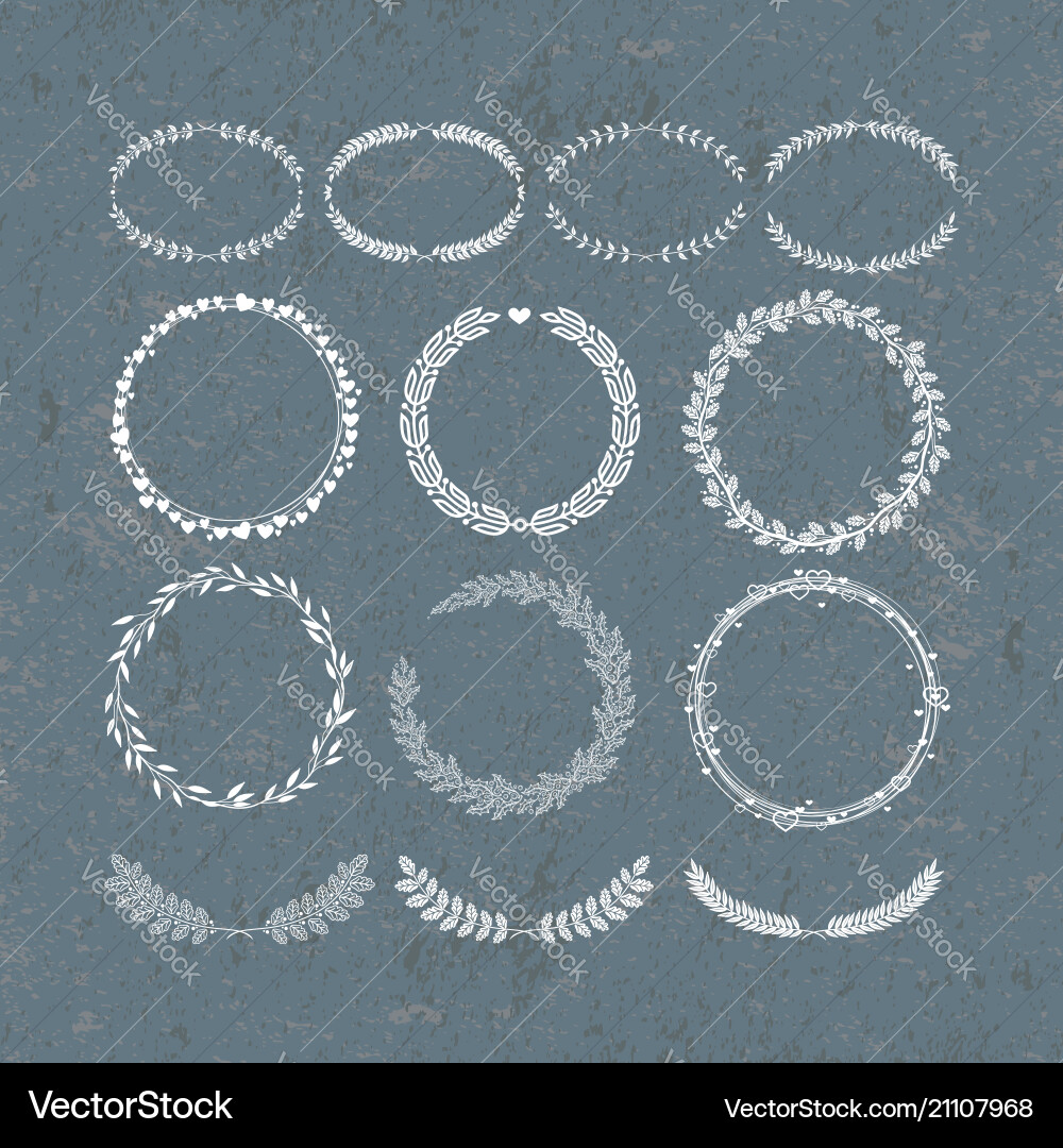 Elegant Wreaths & Laurel Branches Vector Image