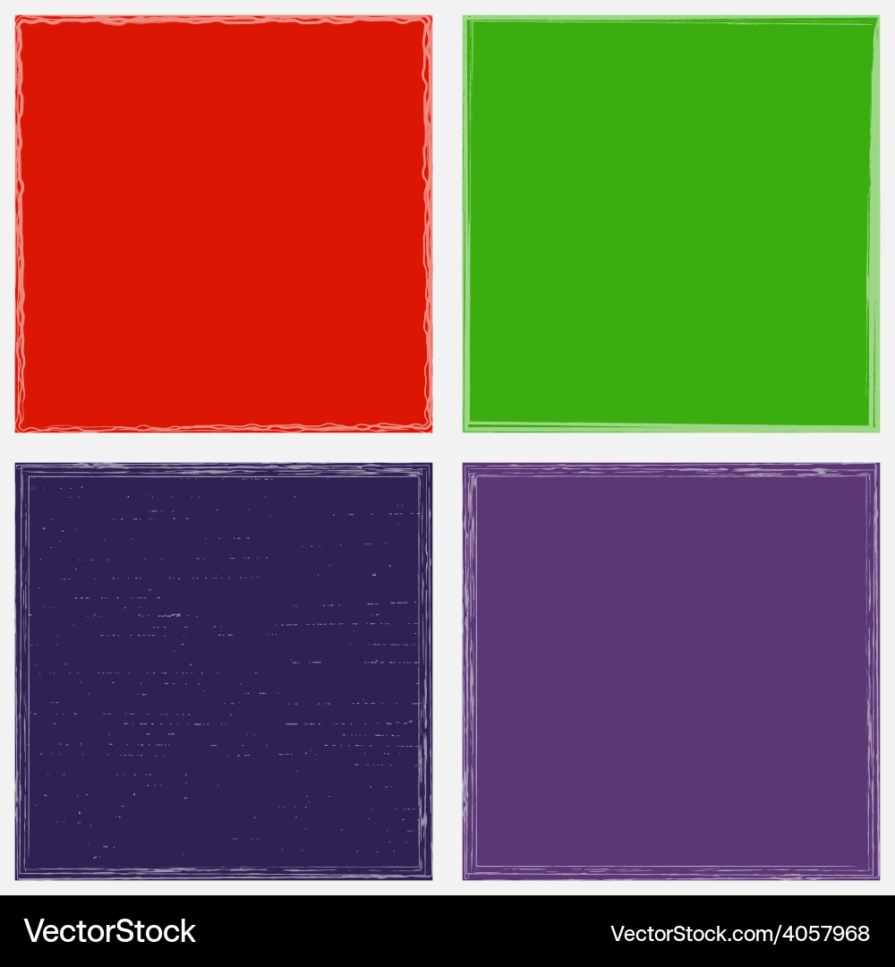 Grunge Color Frame Set vector image