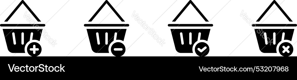 Icon ui button shopping basket or cart with plus Icon ui button shopping basket or cart with plus vector image