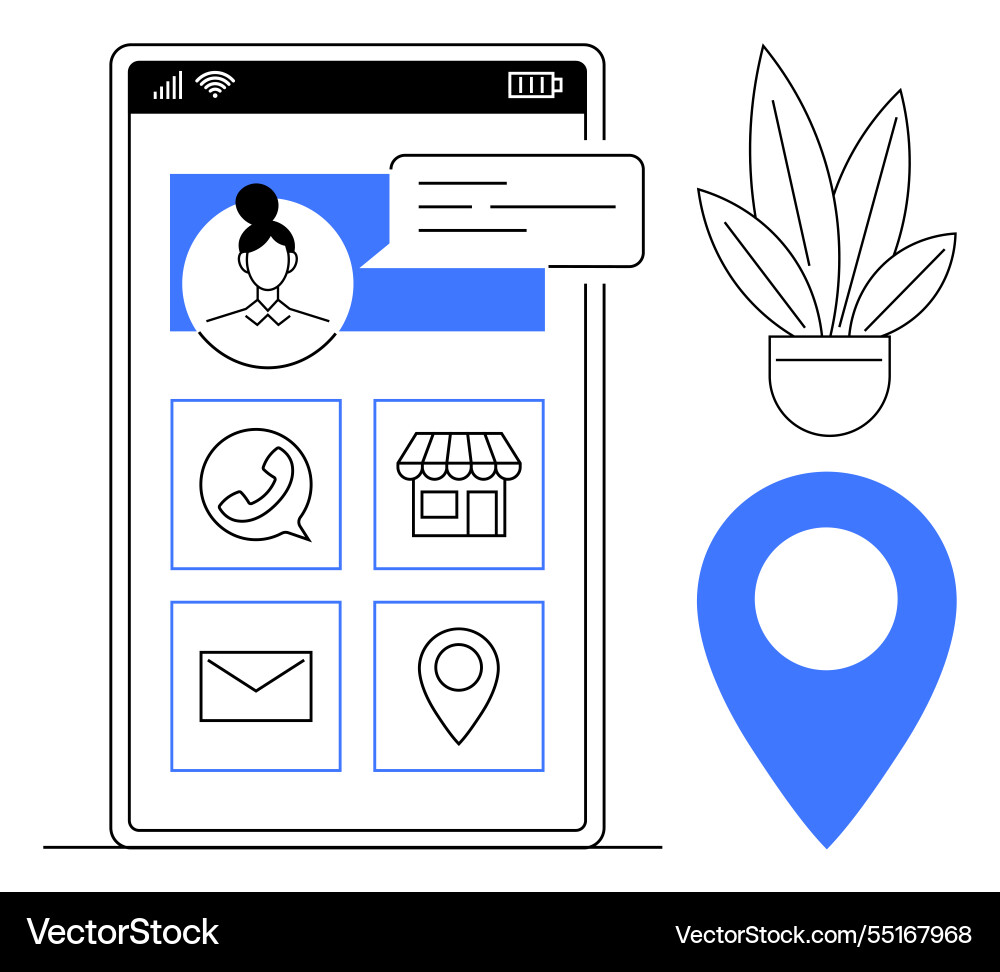 Mobile communication interface with user profile Mobile communication interface with user profile vector image