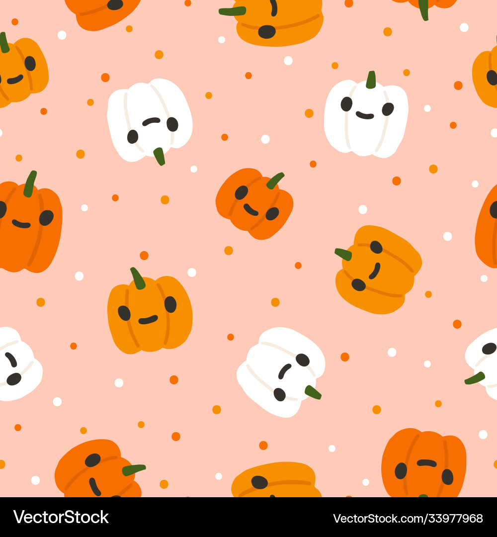 Pumpkin jack o lantern halloween seamless pattern Pumpkin jack o lantern halloween seamless pattern vector image