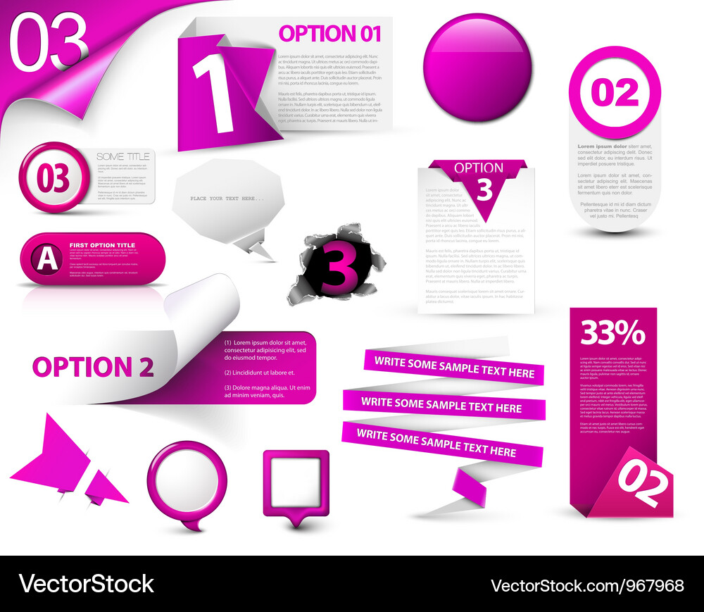 Purple Progress Icons - Step Elements Vector Image