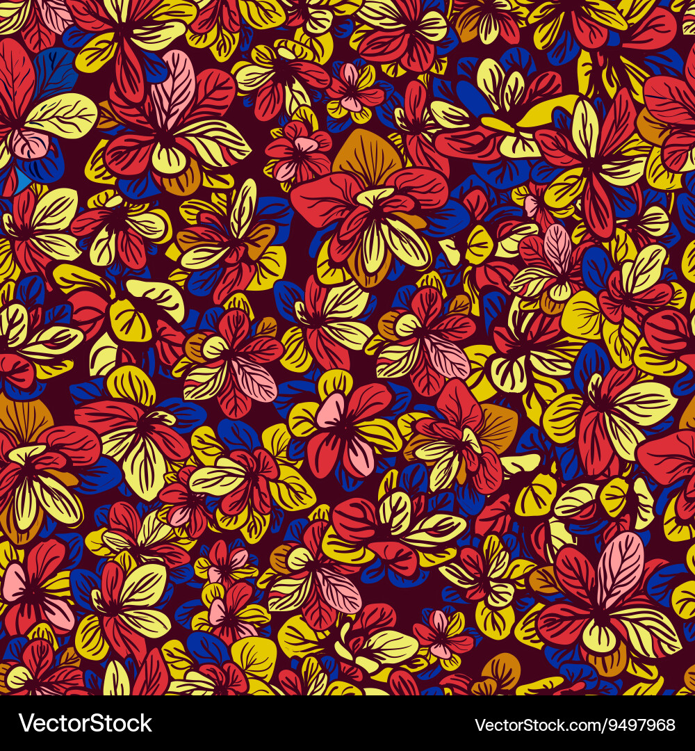 Red Floral Seamless Pattern Royalty Free Vector Image