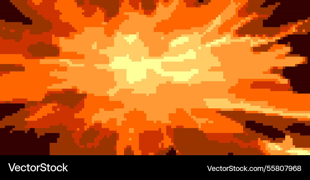 Yellow orange fire explosion on dark bg – Royalty-Free Vector | VectorStock