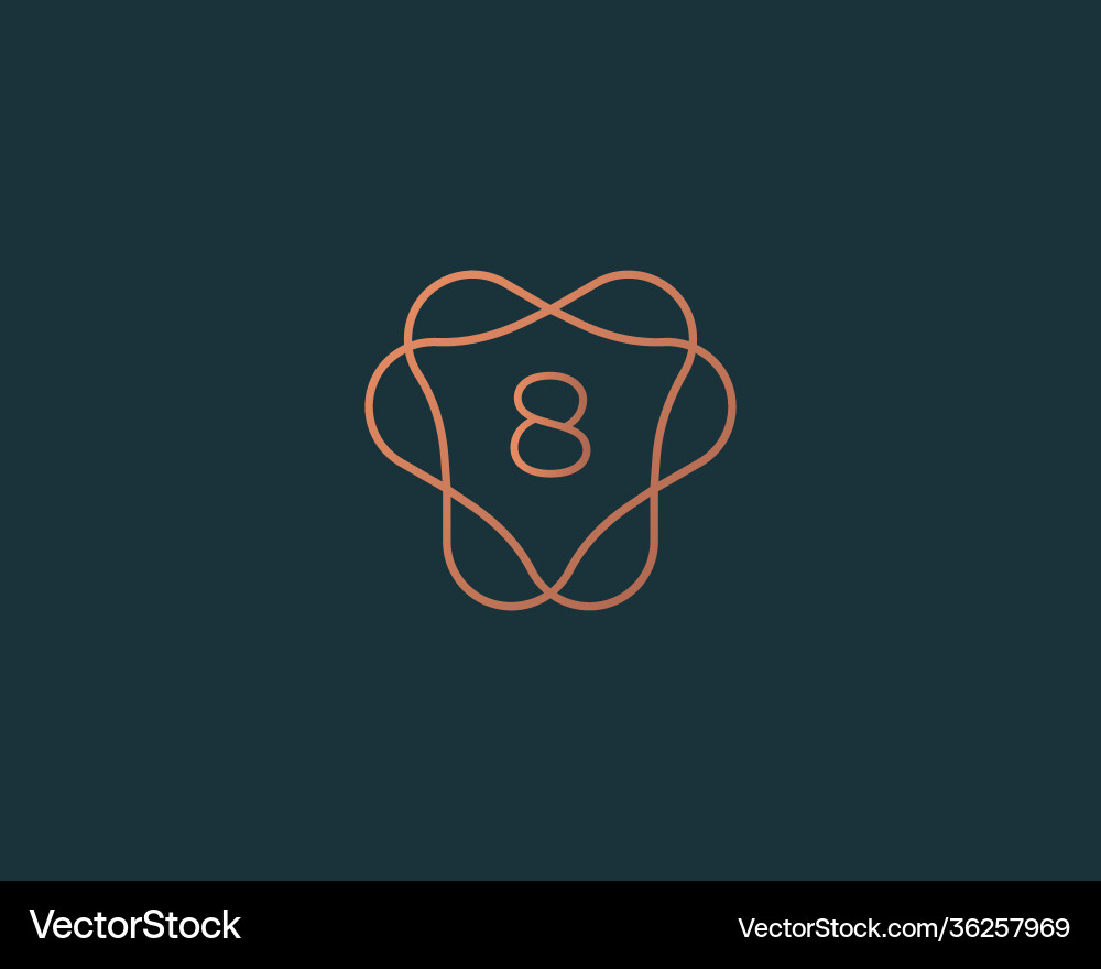 Abstract linear monogram number 8 logo icon design Abstract linear monogram number 8 logo icon design vector image