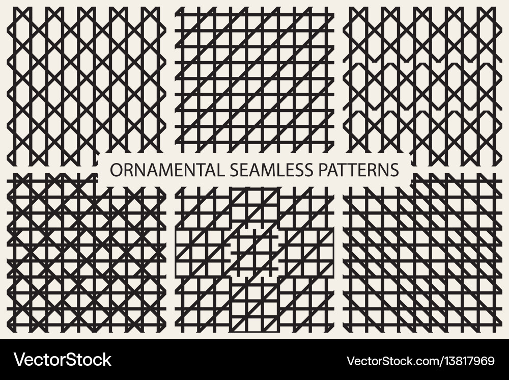 Collection of grid seamless patterns Collection of grid seamless patterns vector image