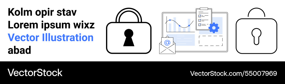 Data security and encryption with lock Data security and encryption with lock vector image