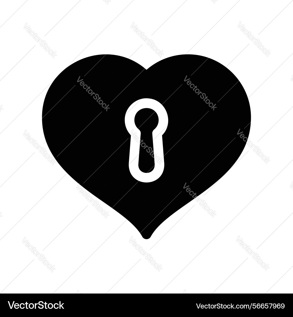 Heart icon with a keyhole design representing Vector Image
