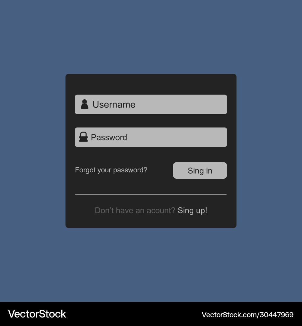 Log in box Log in box vector image