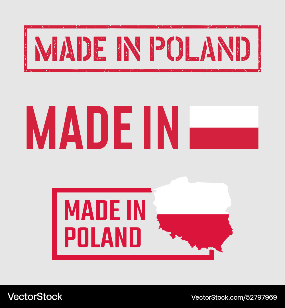Made in poland labels set product Royalty Free Vector Image