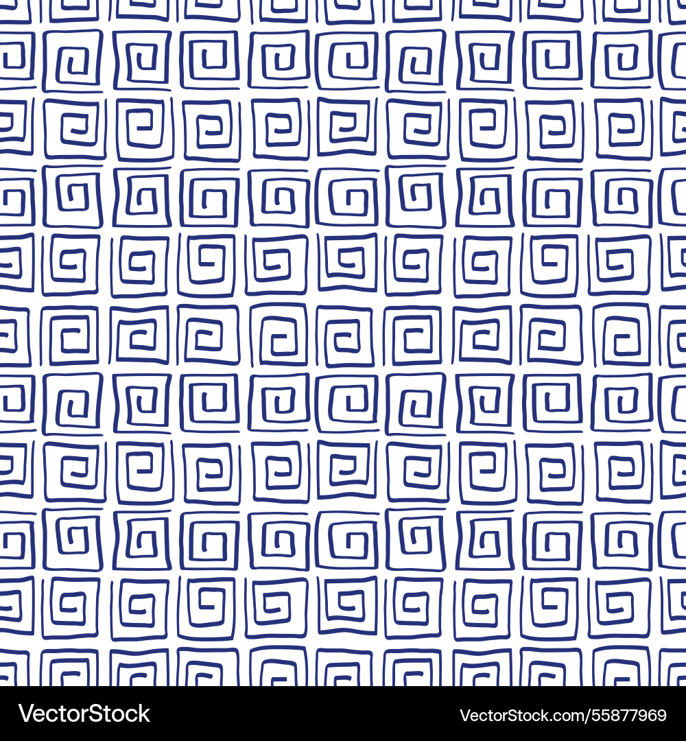 Square curl pattern and scribble sketch hand Vector Image