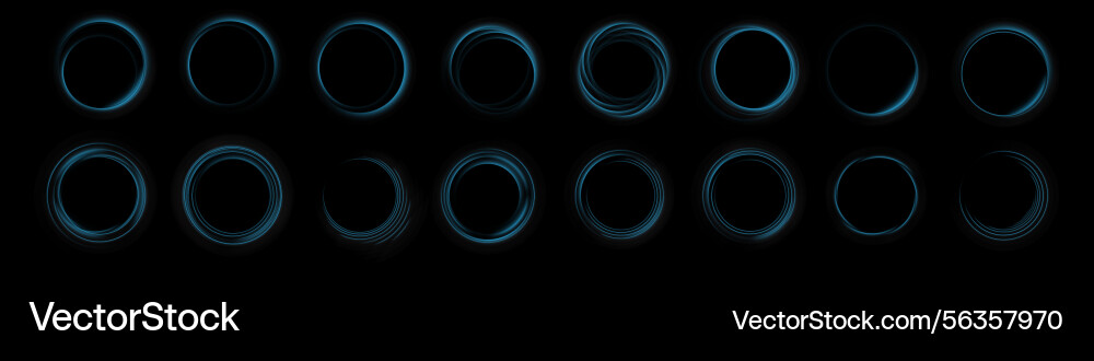 A captivating series of circular light patterns Vector Image