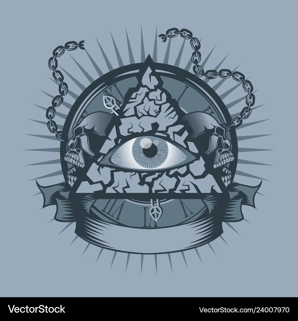 All Seeing Eye in Triangle Vector Image