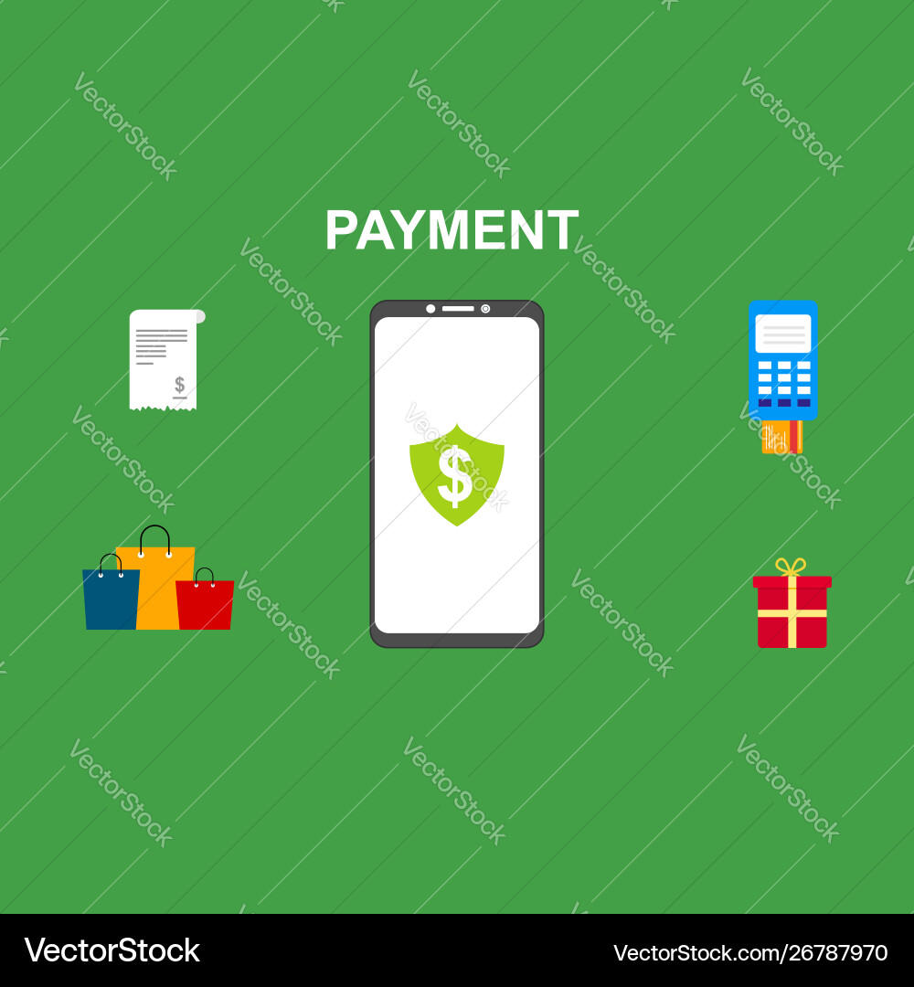 Concept online and mobile payments for web page Vector Image