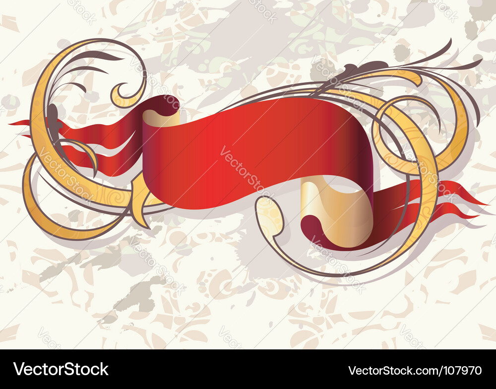 Elegant Red Ribbon Background Vector Image