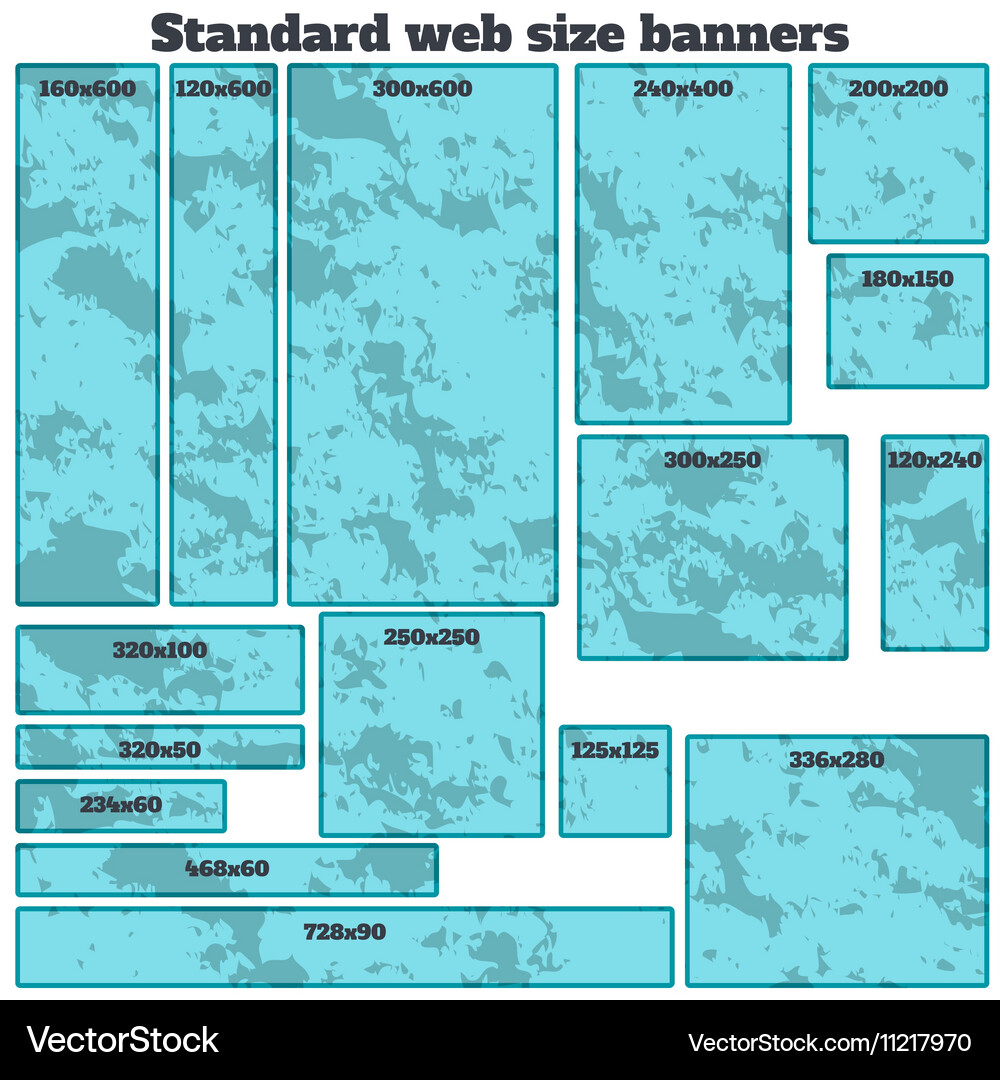 Empty box standard size web banners blank set Vector Image