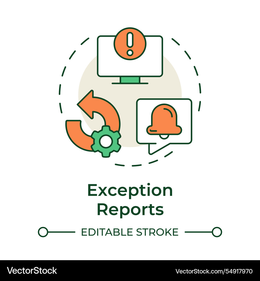 Exception reports multi color concept icon Vector Image