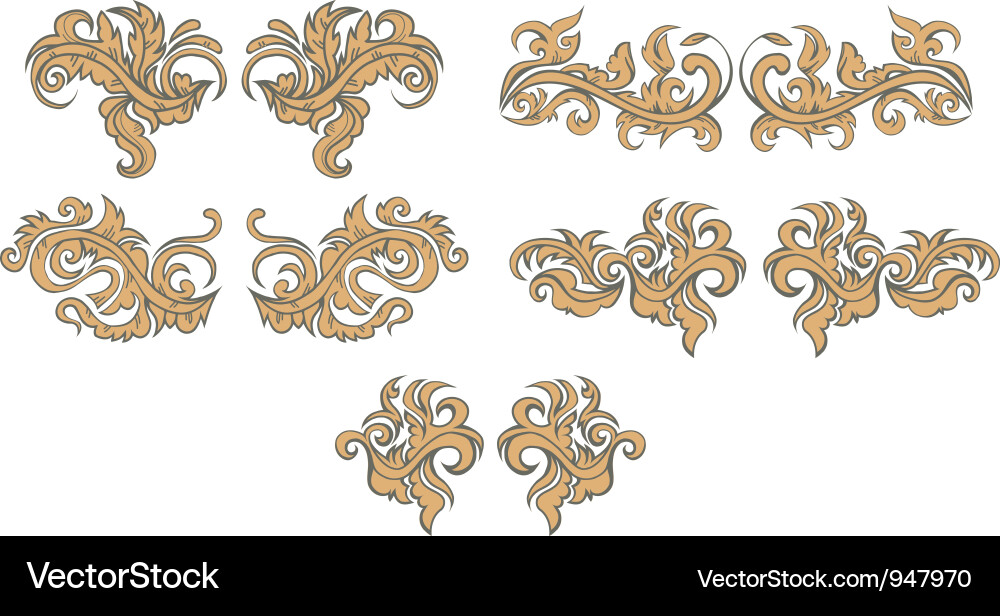 Floral design elements vector image