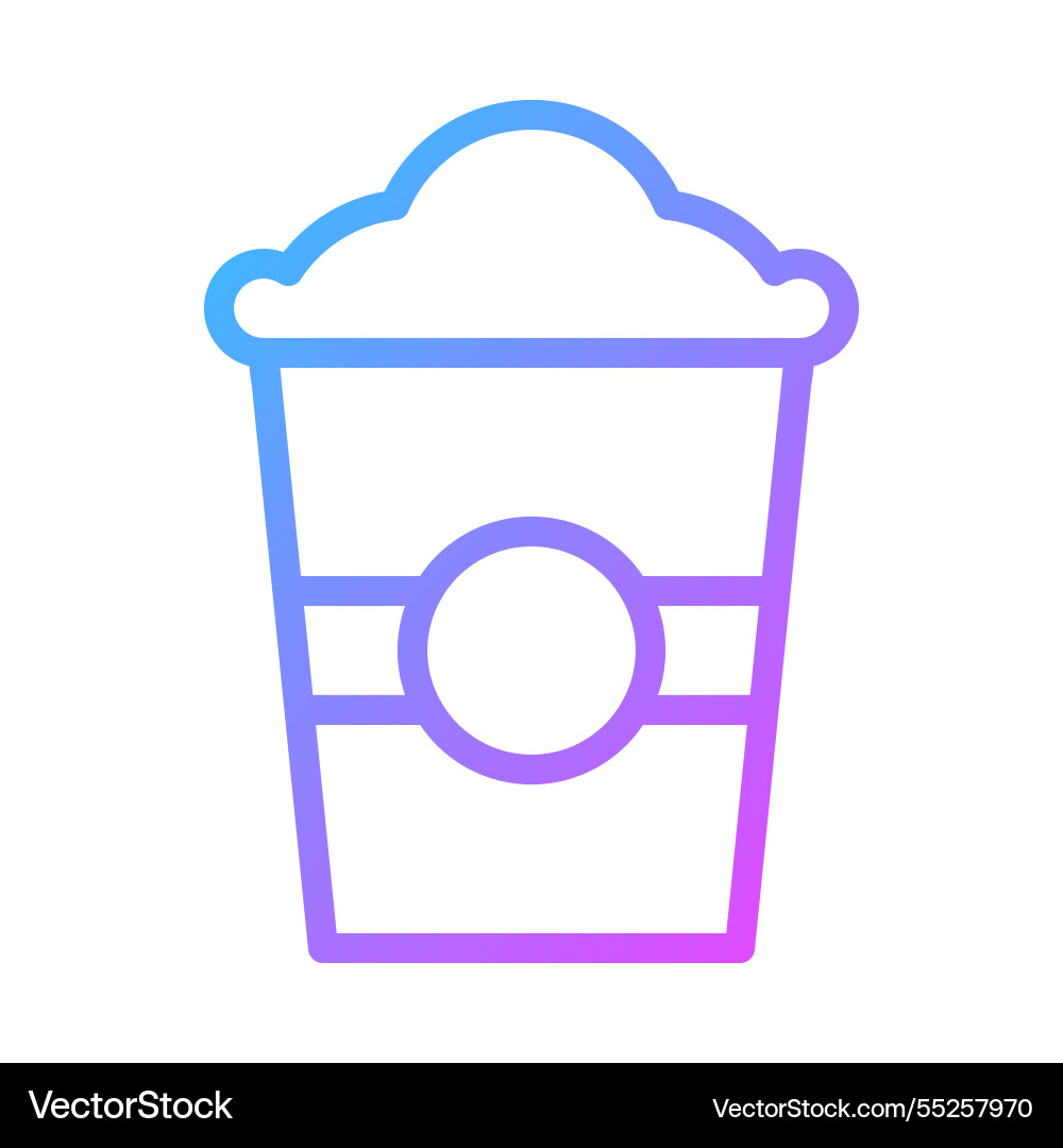 Gradient popcorn icon in minimalist style design vector image