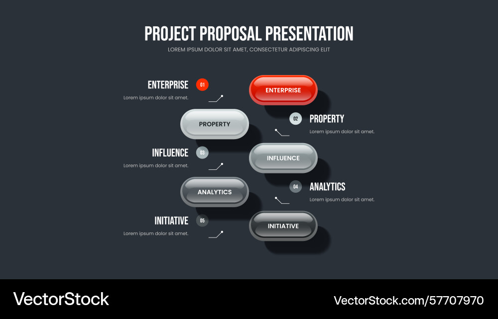 Market profile five option diagram slide layout Vector Image