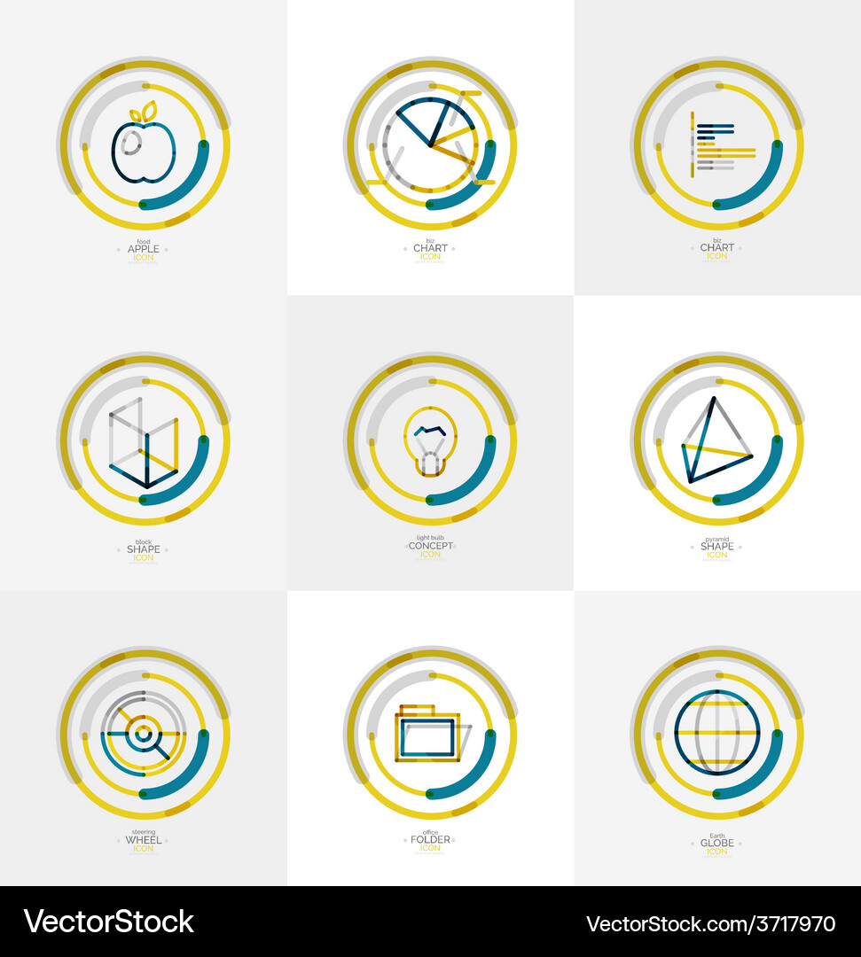 Minimal thin line design web icon set Vector Image
