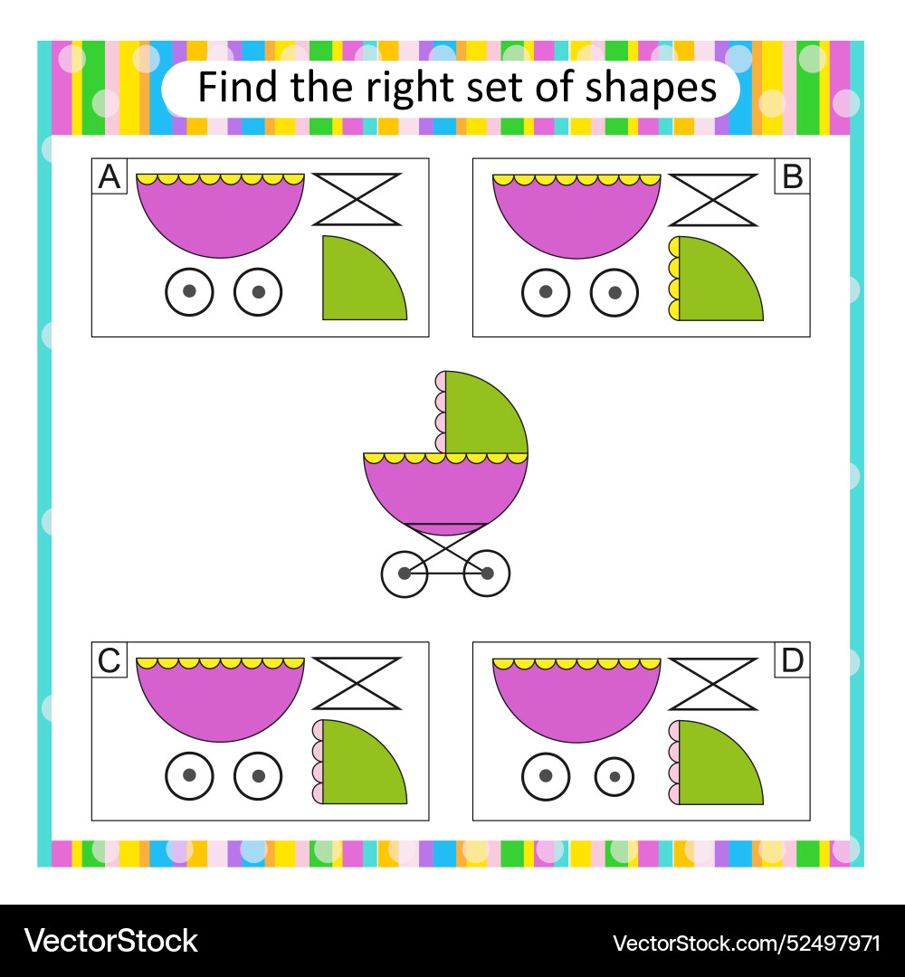 Attention task find the correct set Vector Image