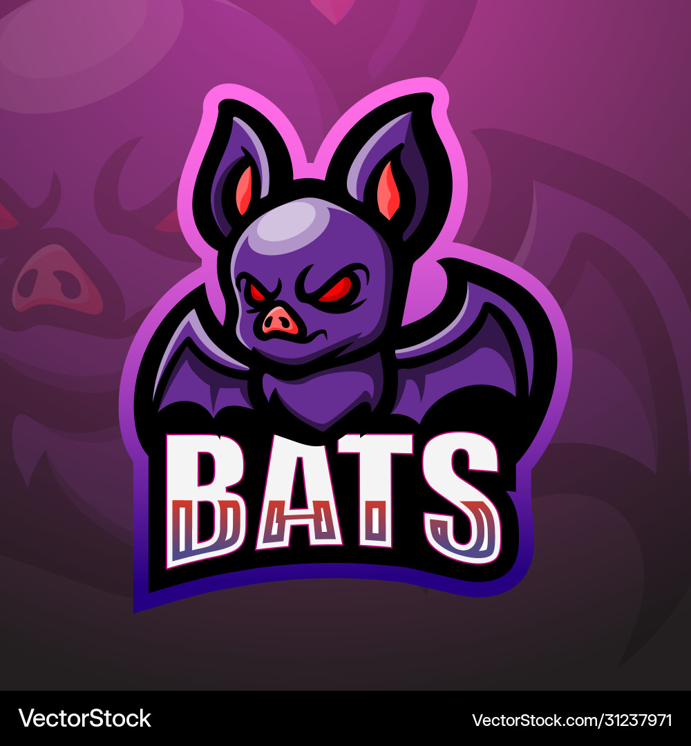 Bat Mascot Logo - Esports Vector Image