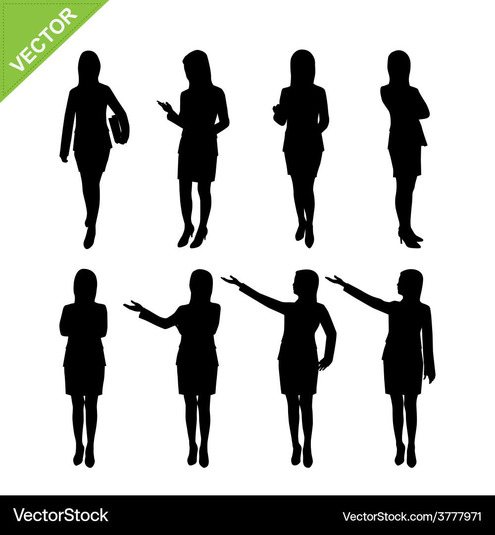 Businesswoman Silhouettes Vector Image