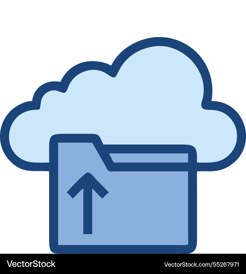 Cloud upload file storage backup vector image
