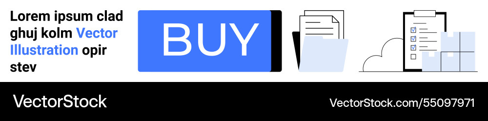 Modern online purchase button with document Modern online purchase button with document vector image
