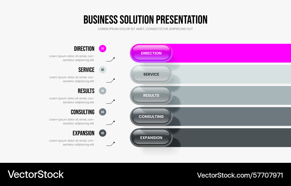 Project insight five step diagram frame layout Vector Image