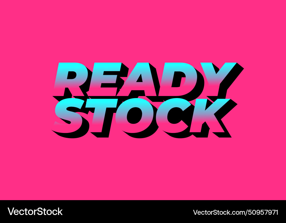 Ready stock text effect in 3d look with eye Vector Image