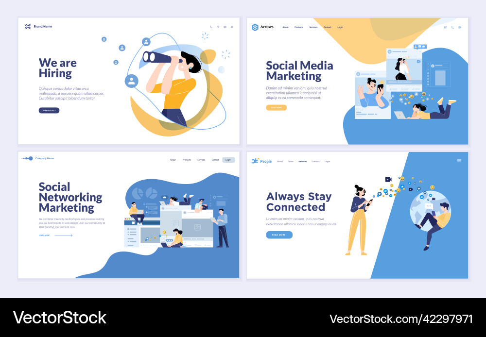 Set of web page design templates Set of web page design templates vector image